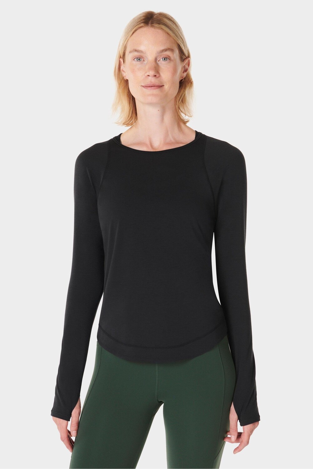 

Дышащий легкий топ с длинными рукавами Sweaty Betty, черный