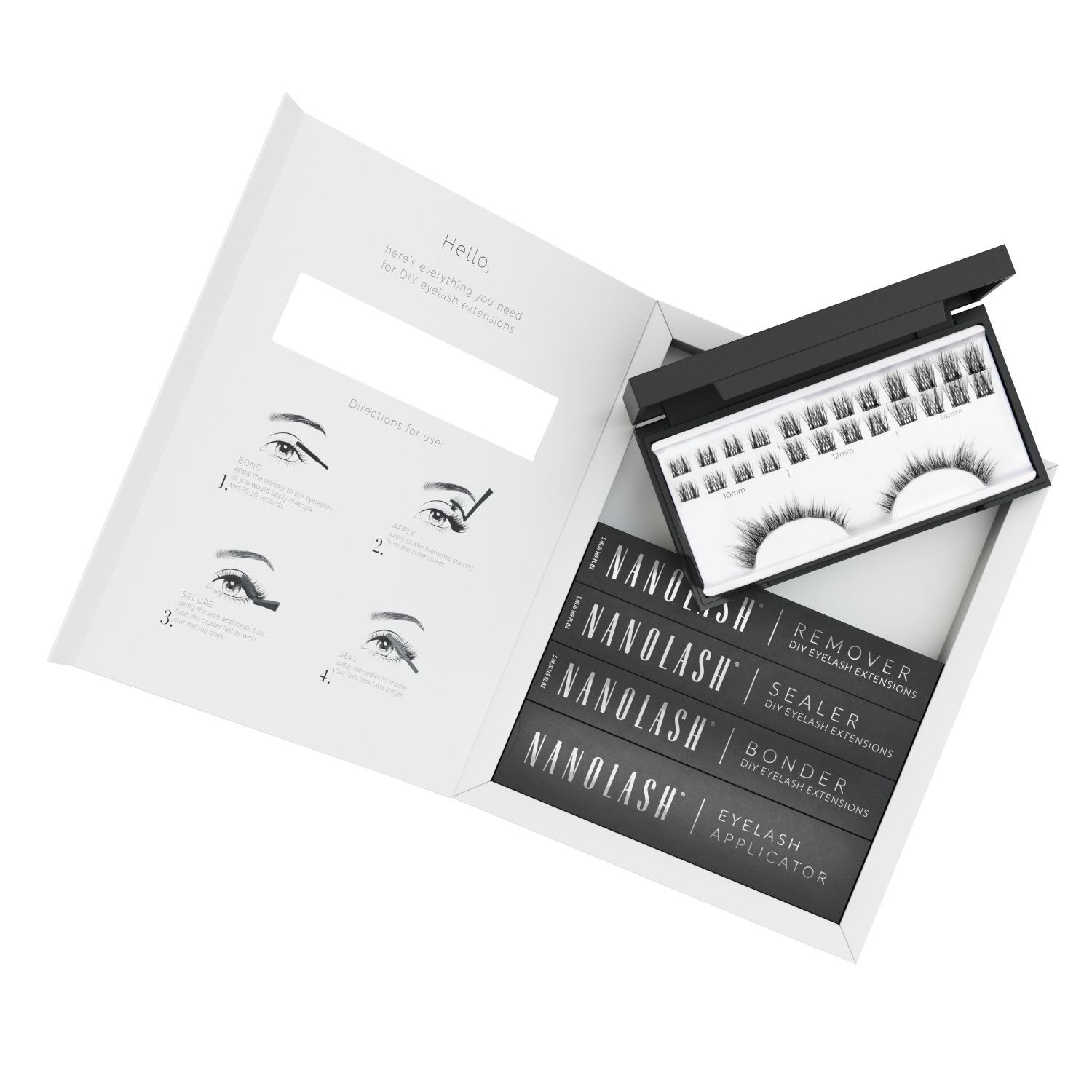 Искусственные ресницы set zur cluster wimpern zur diy wimpernverlängerung zu hause Nanolash, количество 1 шт. — фото 2