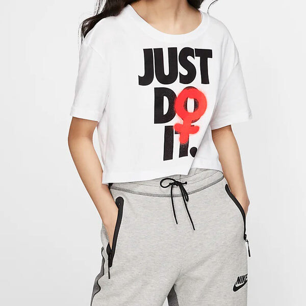 Футболка (WMNS) Nike Nsw Rebel Crop Short Sleeve White, белый — фото 3