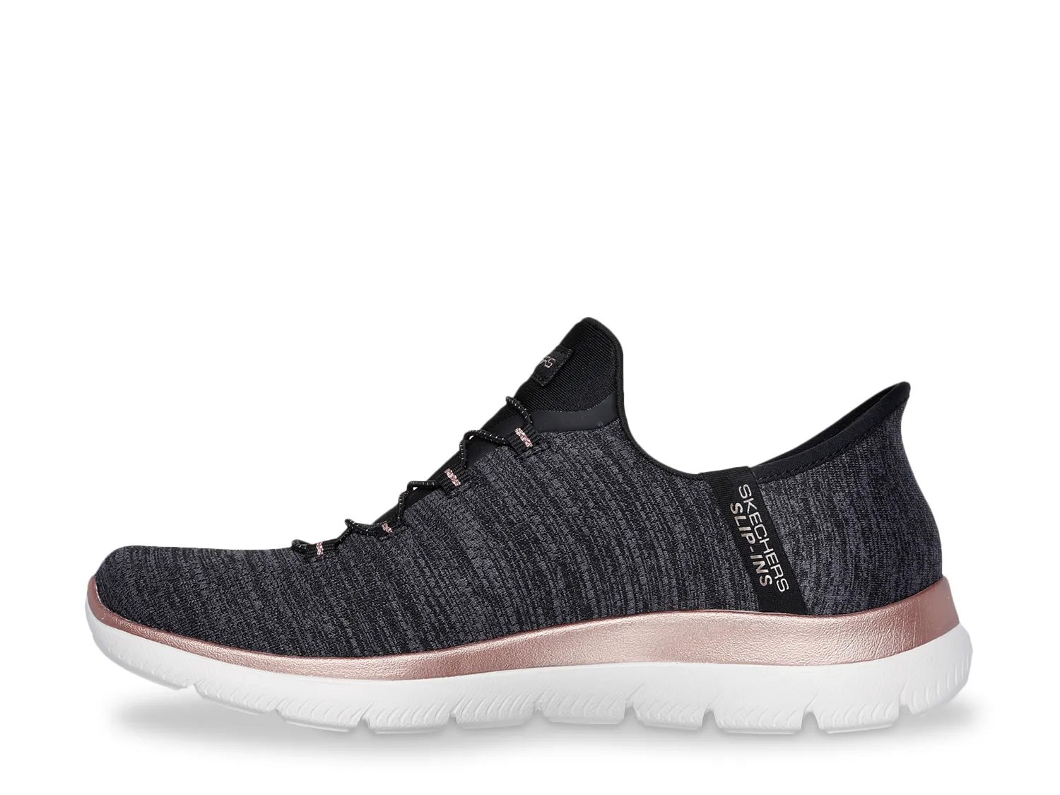 Кроссовки Skechers Hands Free Slip-Ins: Summits Millionaire Slip-On Sneaker - Women's, черный/серый — фото 2