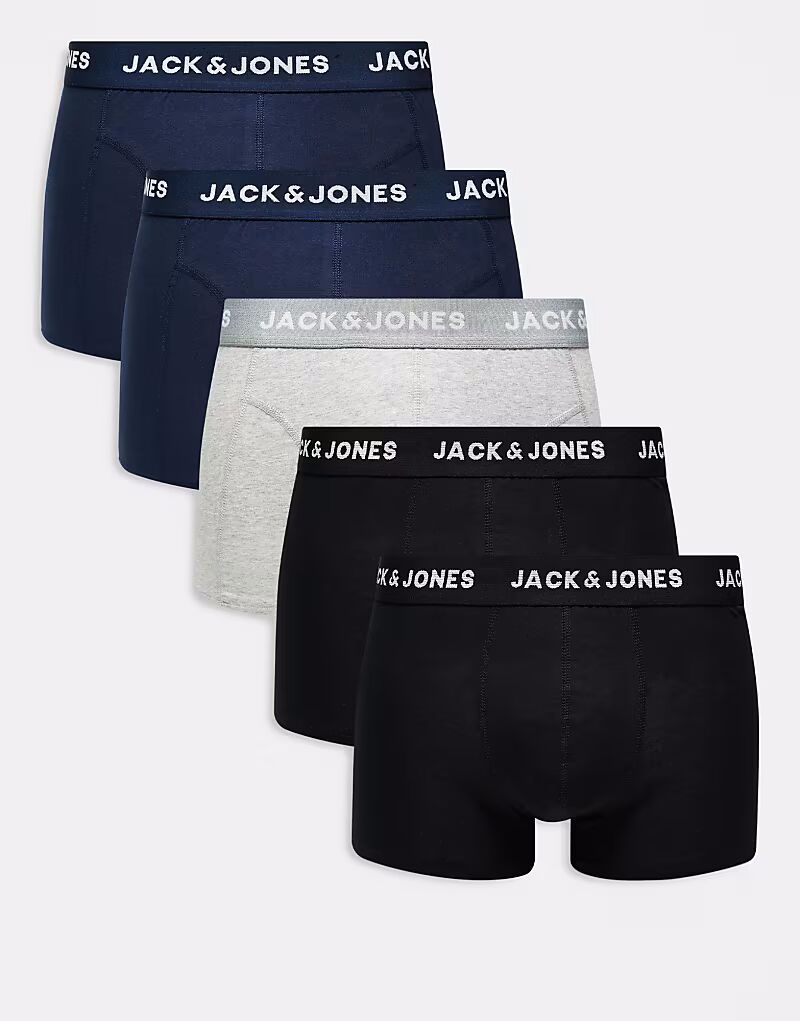 

Комплект из 5 пар трусов Jack & Jones темно-синего, черного и серого цветов