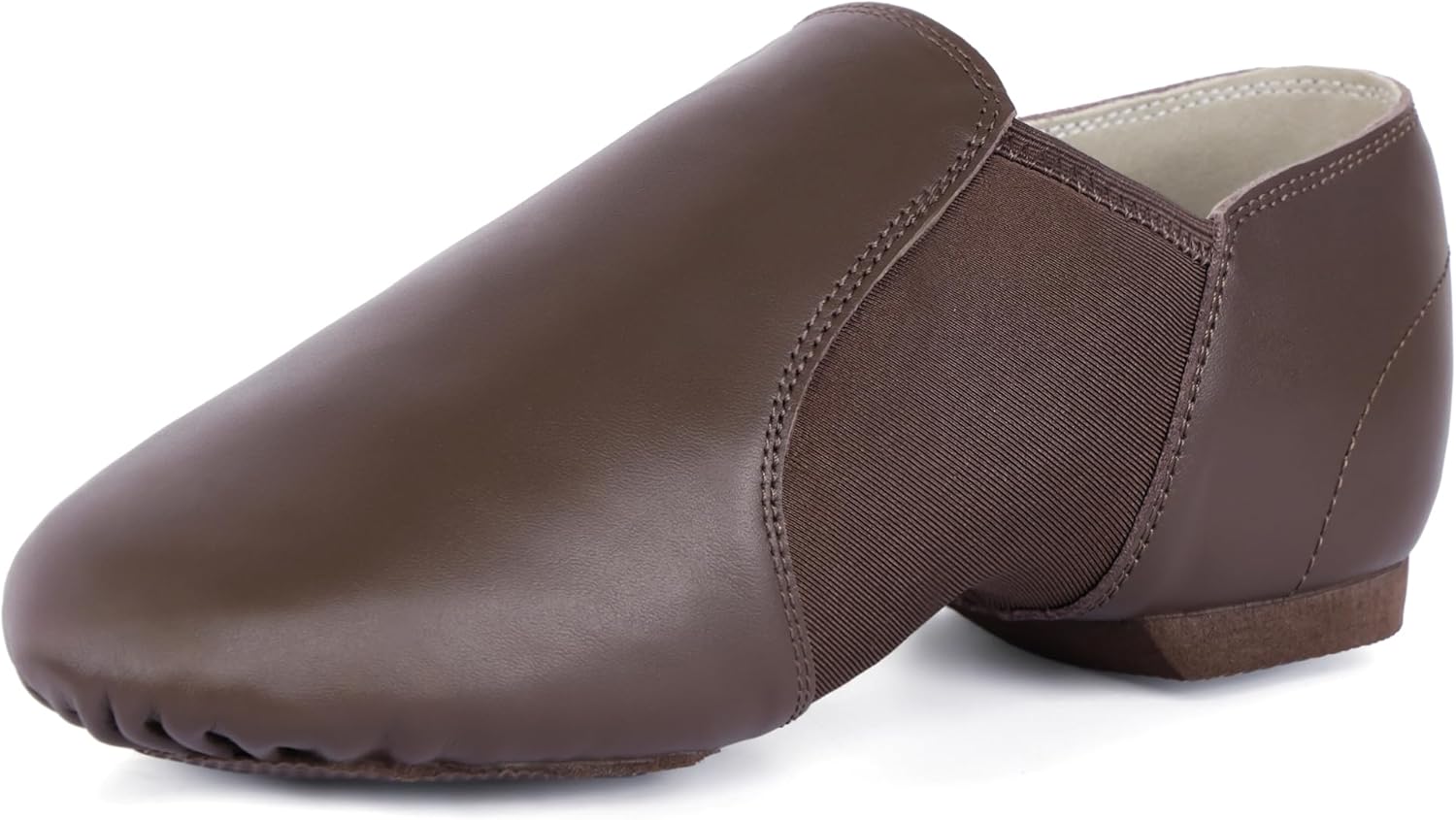 

Унисекс джазовые туфли Linodes с кожаным верхом, без застежки, для женщин и мужчин, Coffee