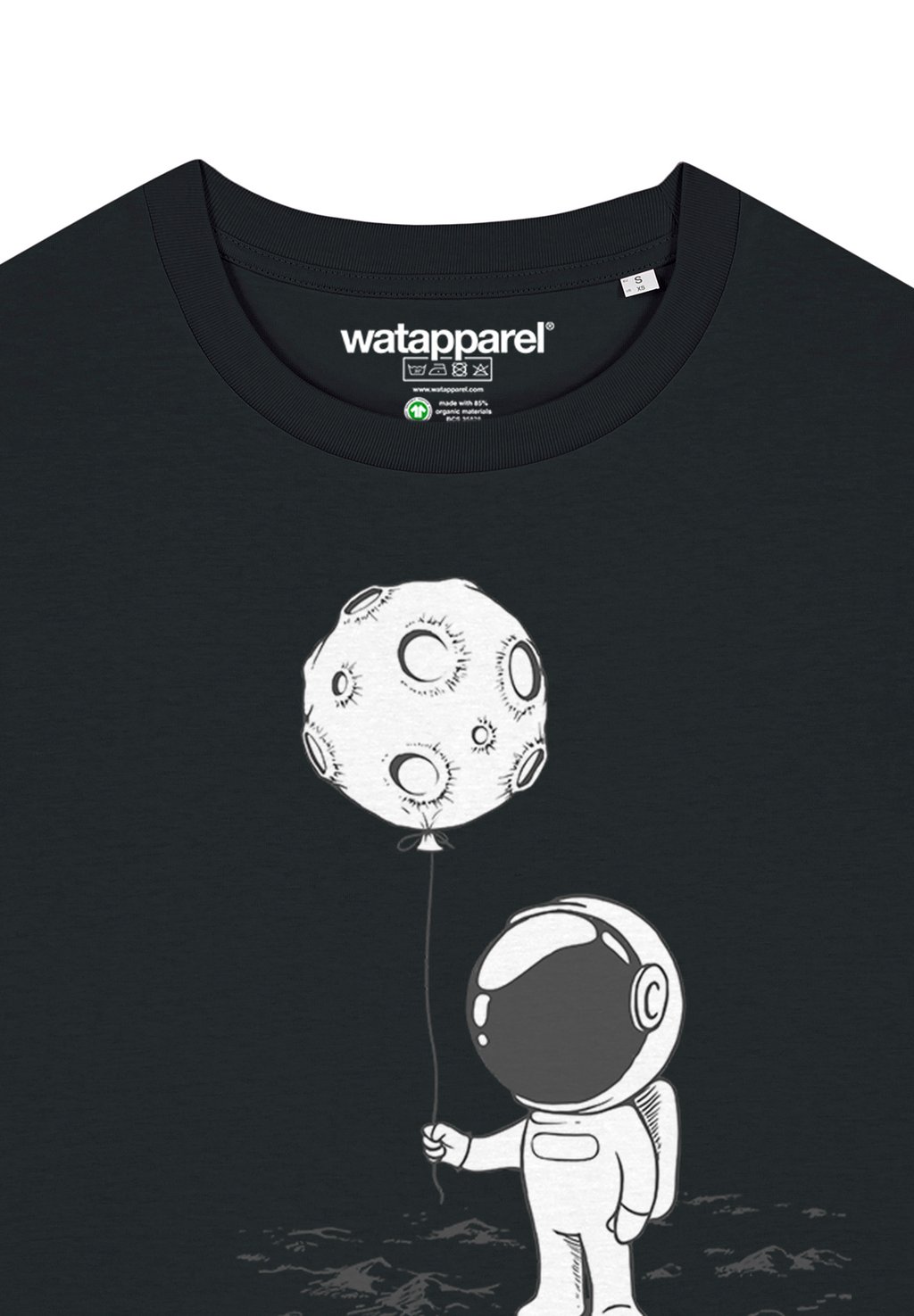 

Футболка с принтом KLEINER ASTRONAUT MIT LUFTBALLON watapparel, черный