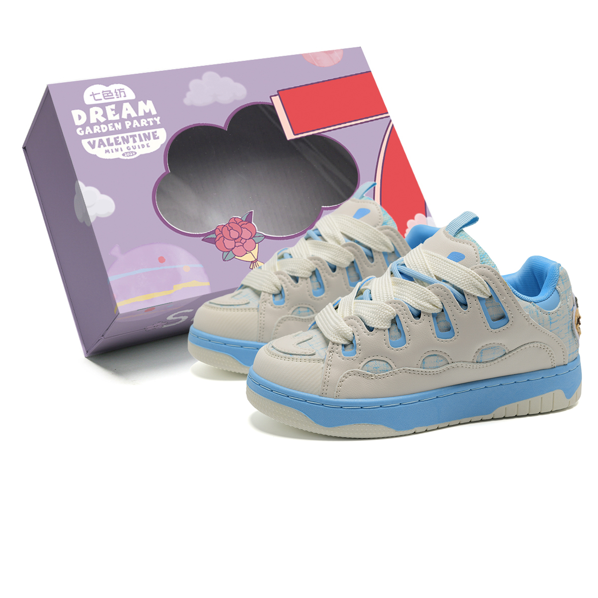 

7 SEVFUN Износостойкие легкие дышащие лоу-топ скейтбордские кроссовки унисекс серо-голубые (плюшевый мишка), цвет Gray Blue (Plush Bear)