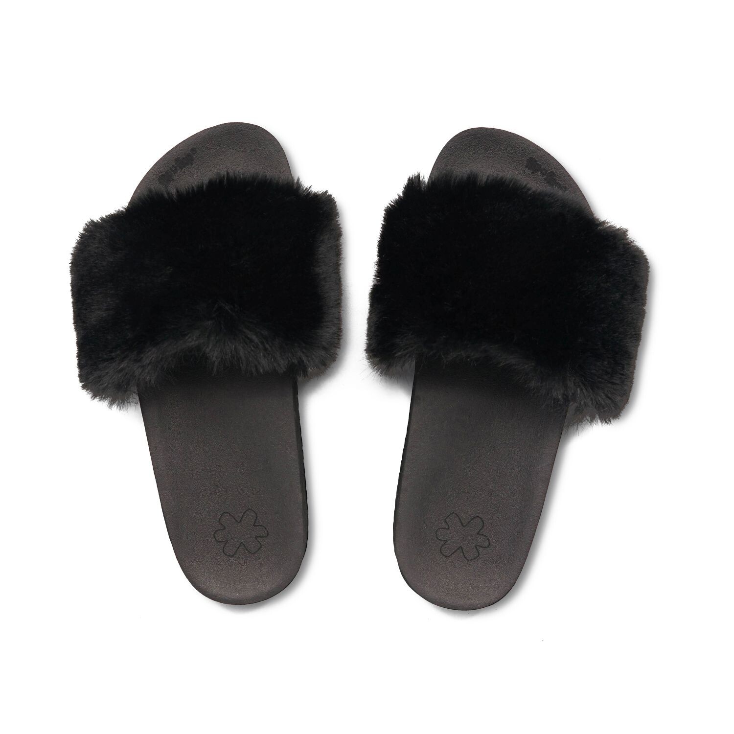 Сабо Flip Flop Hausschuh pool*furry, черный