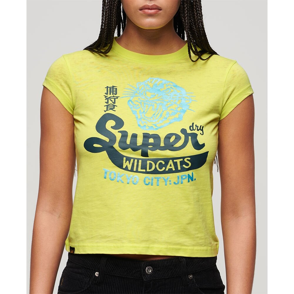 

Футболка с коротким рукавом Superdry Varsity Burnout Cap, желтый