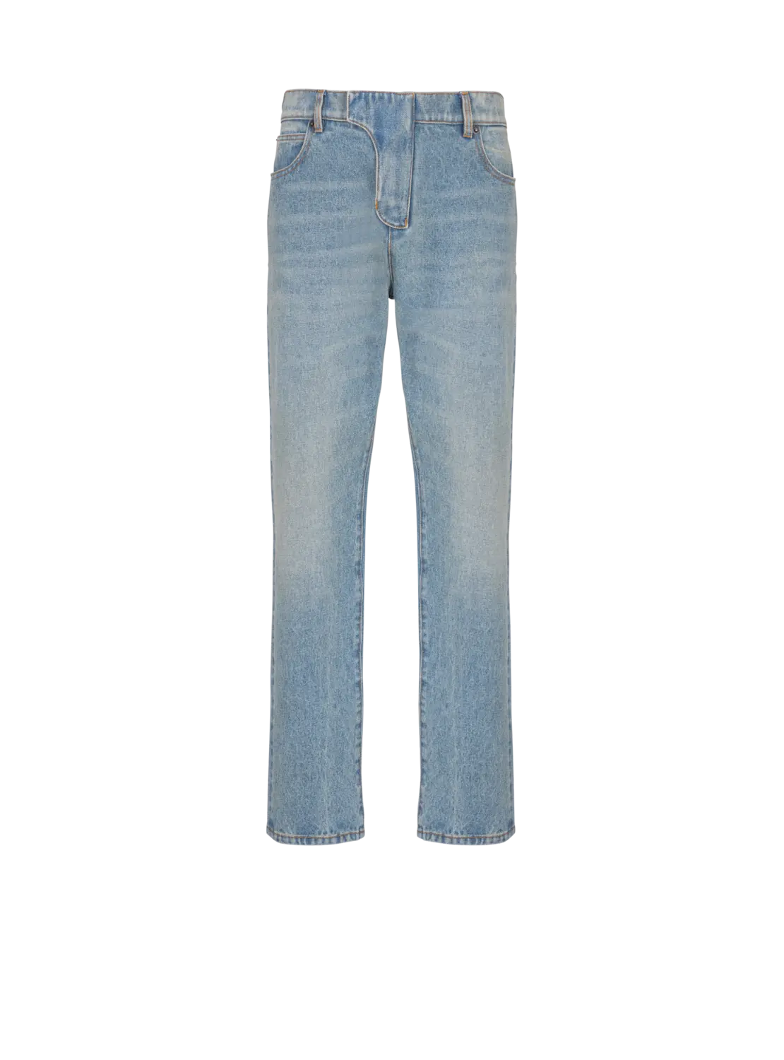 

Джинсы прямого кроя из денима Balmain, синий