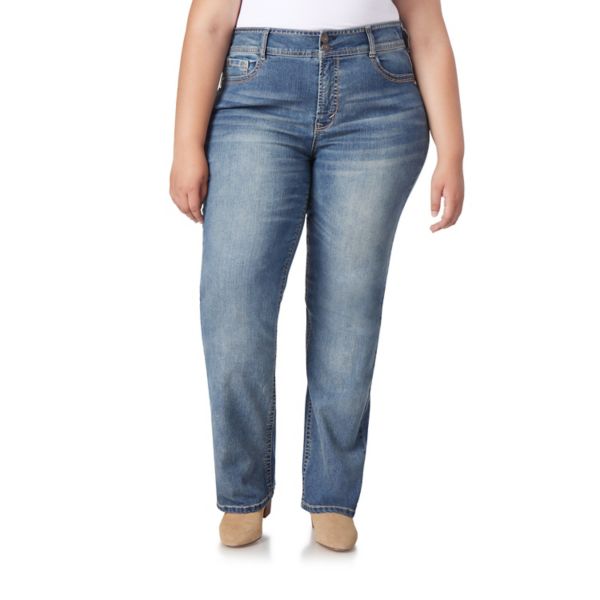 

Джинсы для девушек plus size с высокой посадкой и расклешенными штанинами Juniors' luscious curvy Wallflower, цвет basil