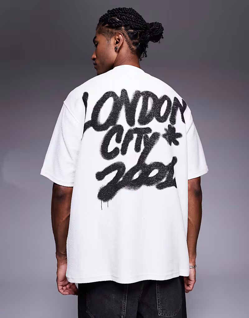 

Футболка Bershka London City Back с принтом белого цвета