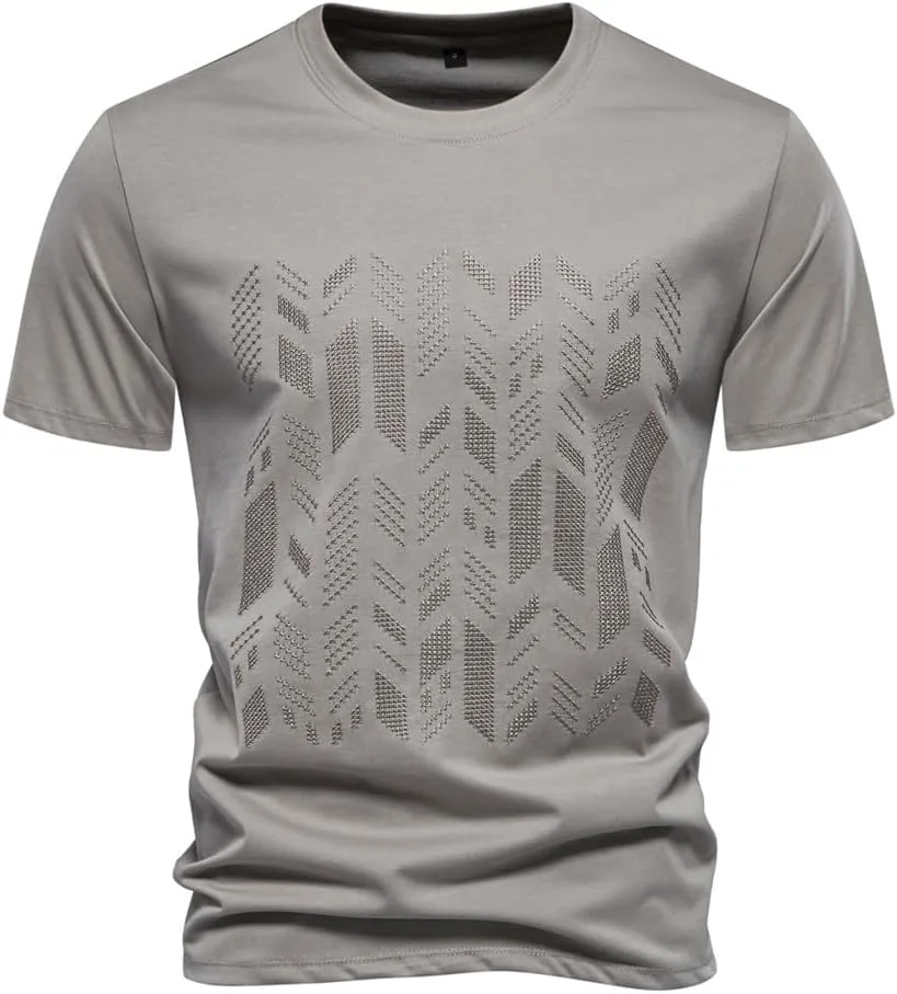 

Мужская футболка с вышивкой, 80% хлопок 20% полиэстер, Slim Fit WNBEOT