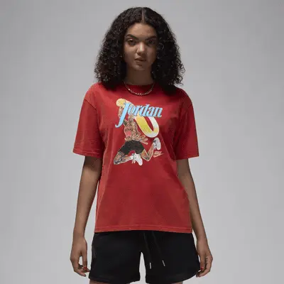 

Футболка Jordan Women's Graphic Girlfriend T-Shirt, цвет Gym Red/White