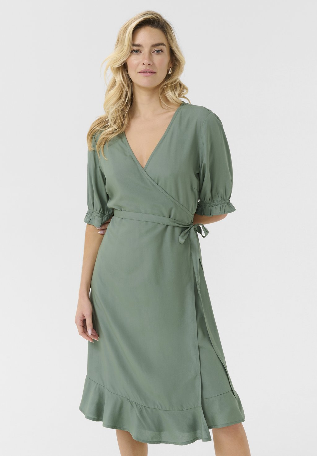 

Повседневное платье TIAH WRAP Cream, темно-зеленый