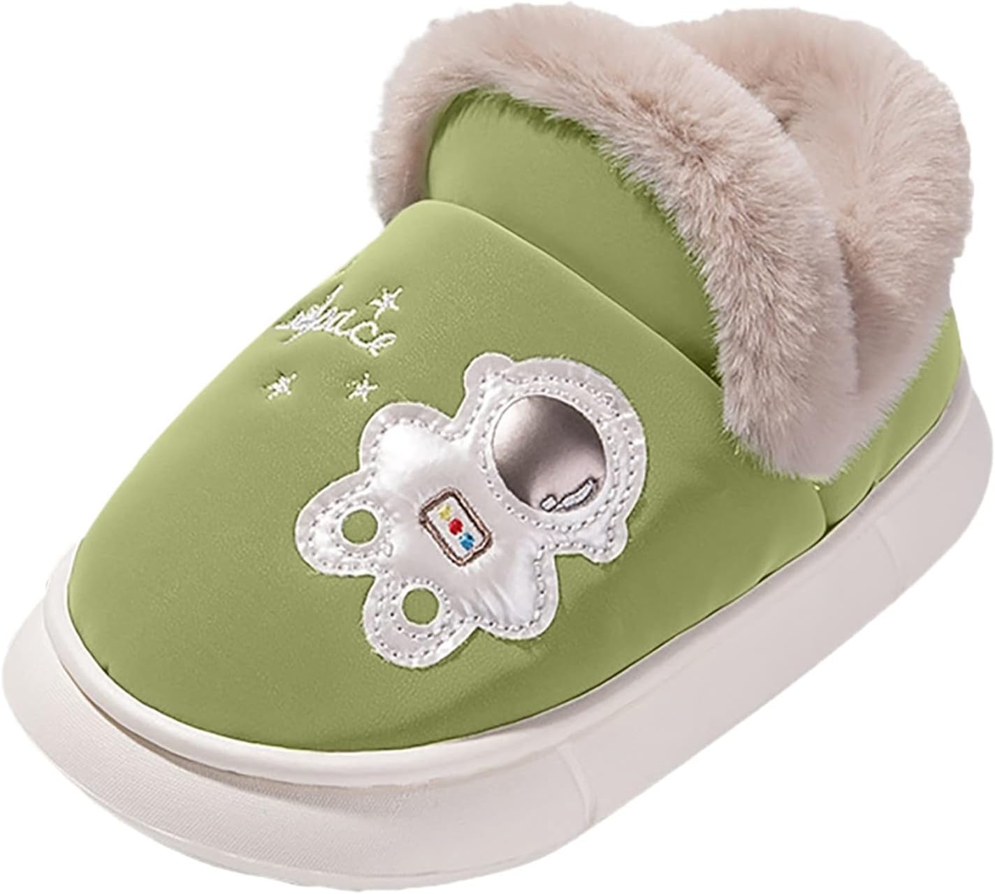 

Домашние тапочки для девочек и мальчиков с мультяшным рисунком, теплые зимние тапочки для детей (розовые, 6-12 месяцев) Generic