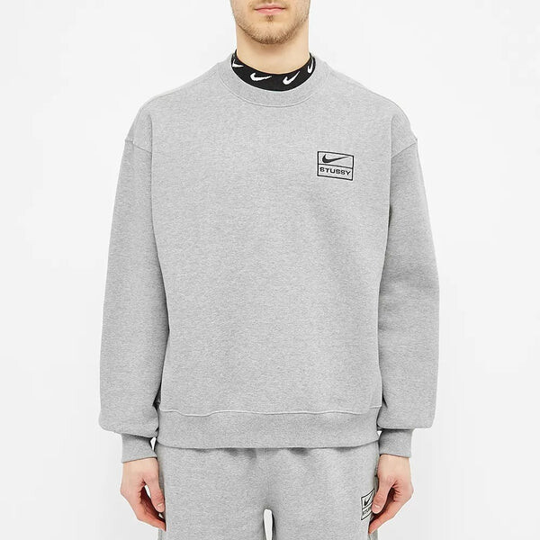 Толстовка x stussy nrg br crew флис Nike, серый — фото 4