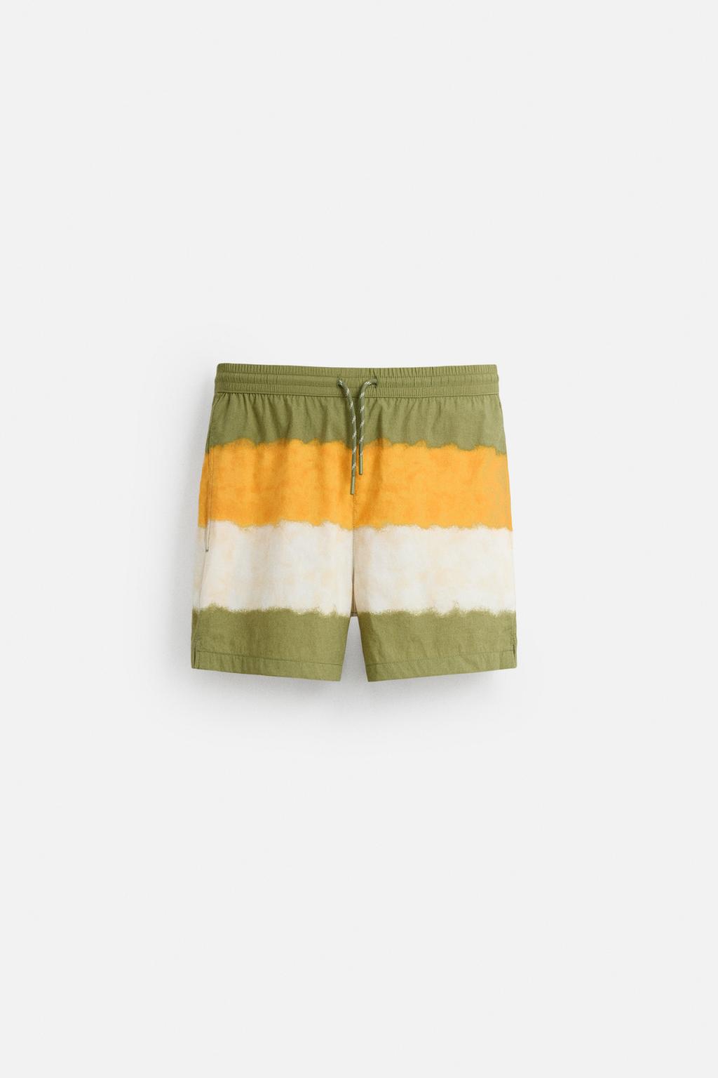 

Обычные плавки с принтом в виде галстука-краски ZARA, цвет various