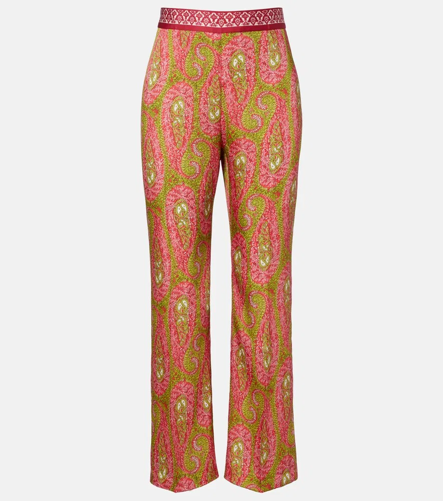 Брюки-клеш с узором «пейсли» Etro, розовый