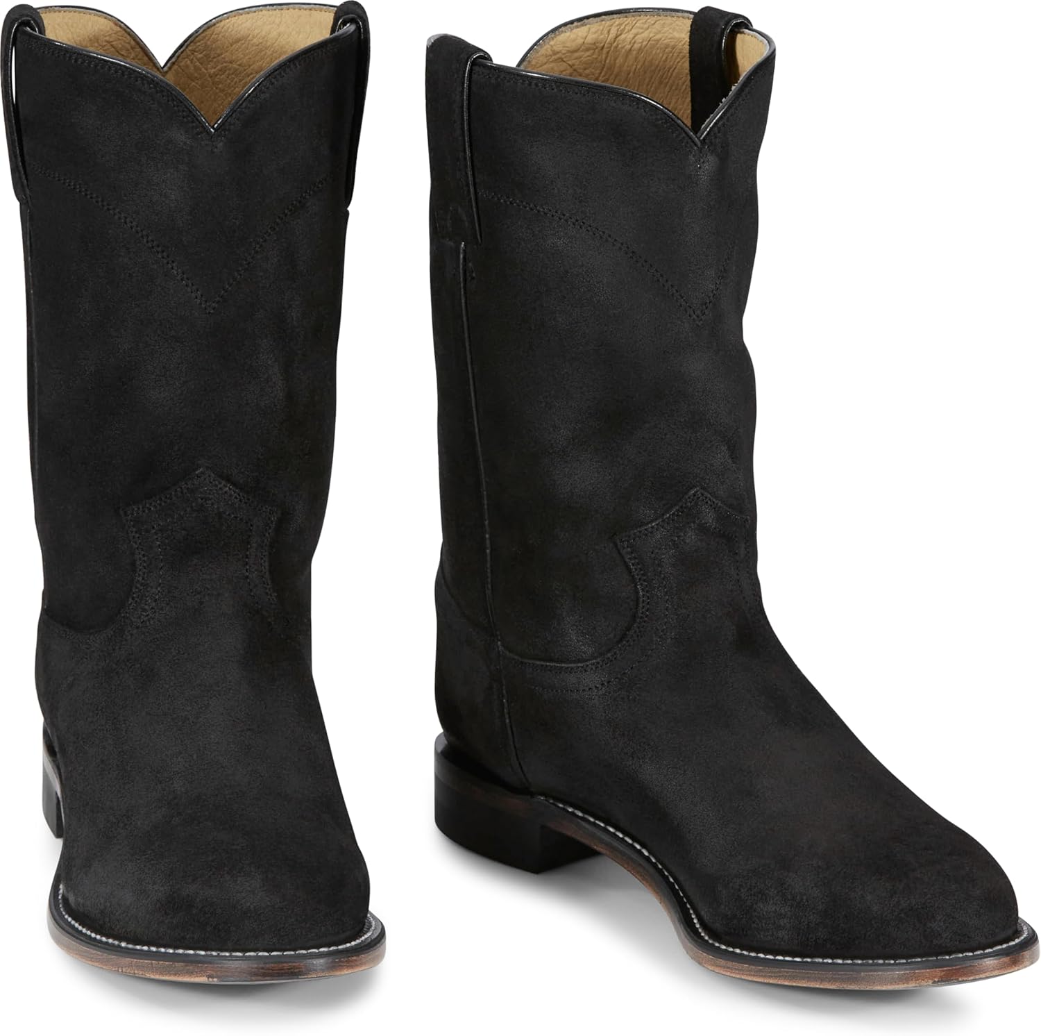 Мужские вестерн-сапоги Justin Wes 10 Suede Roper - прочная обувь для ежедневного комфорта и классического ранчо-стиля, Onyx — фото 2