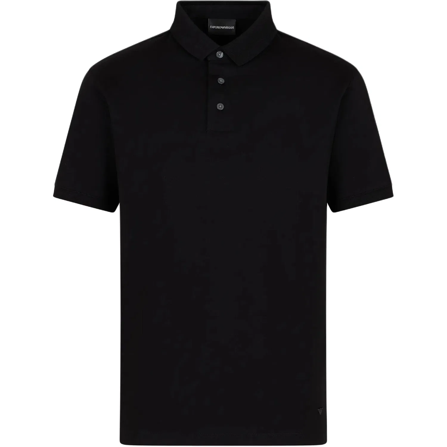 Поло с коротким рукавом с вышитым логотипом EMPORIO ARMANI, Black