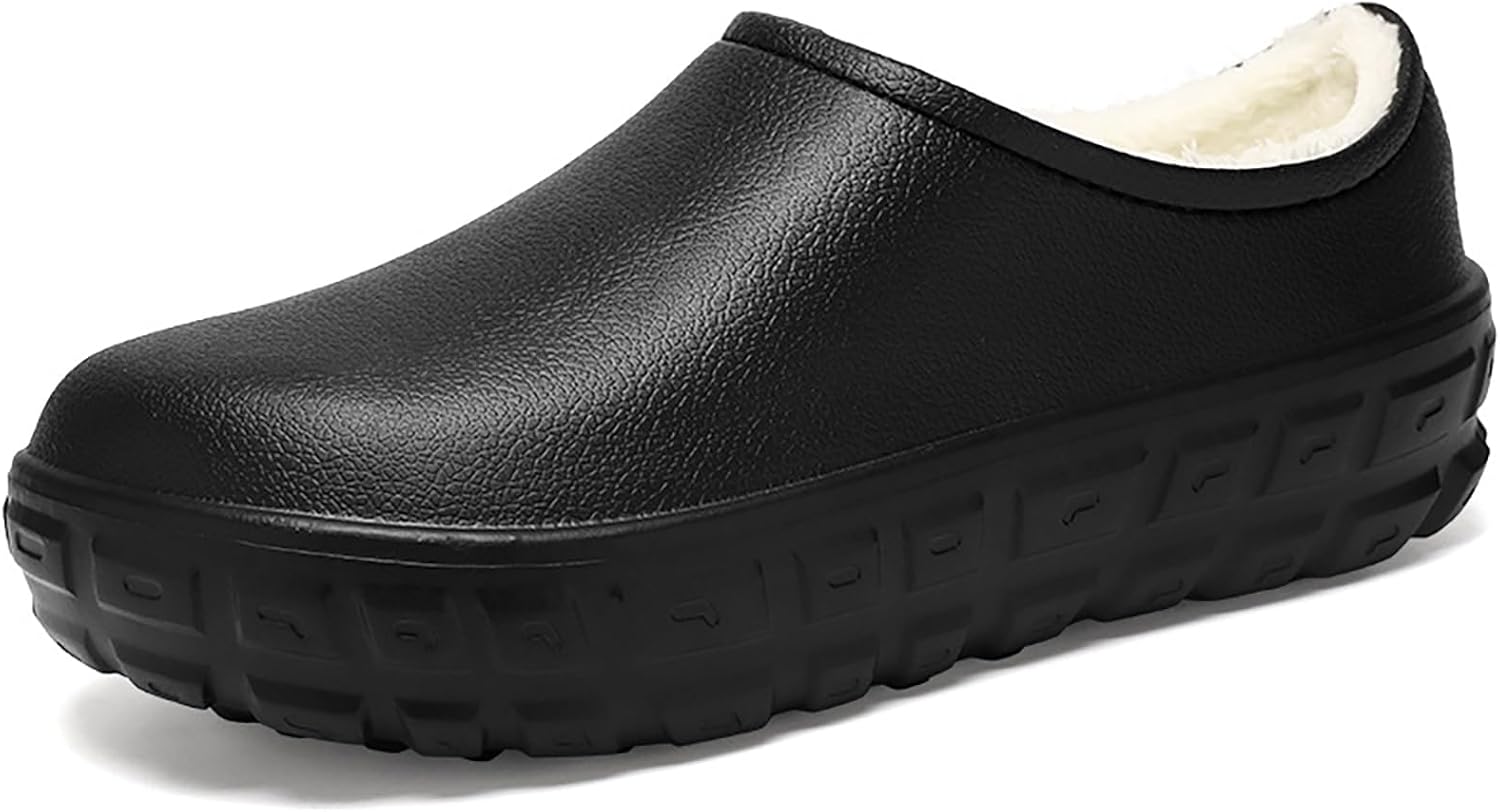 

Мужские кожаные слипоны на платформе для шеф-повара, удобные, с круглым носком, водонепроницаемые, с нескользящей мягкой подошвой, кухонные лоферы для кухни, офиса, медсестры Forevercan, черный