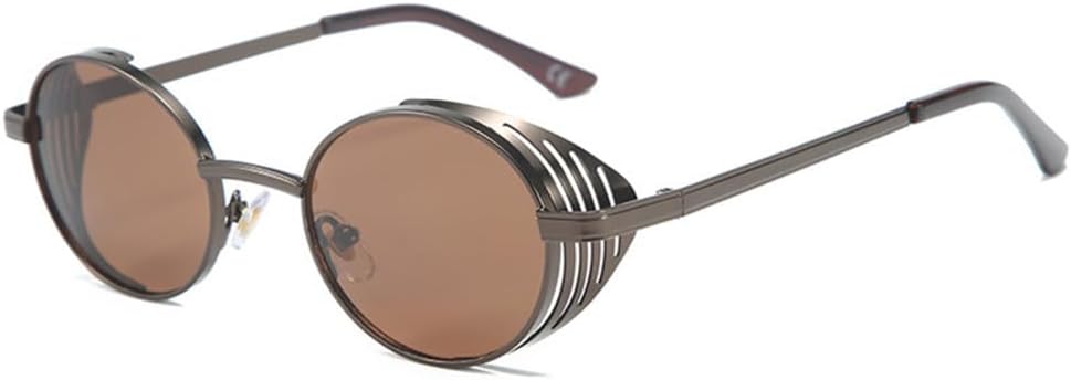 

Овальные панк-винтажные солнцезащитные очки для женщин и мужчин, круглые солнцезащитные очки для женщин в стиле стимпанк, ретро-очки с защитой от УФ-излучения UV400 generic, 5