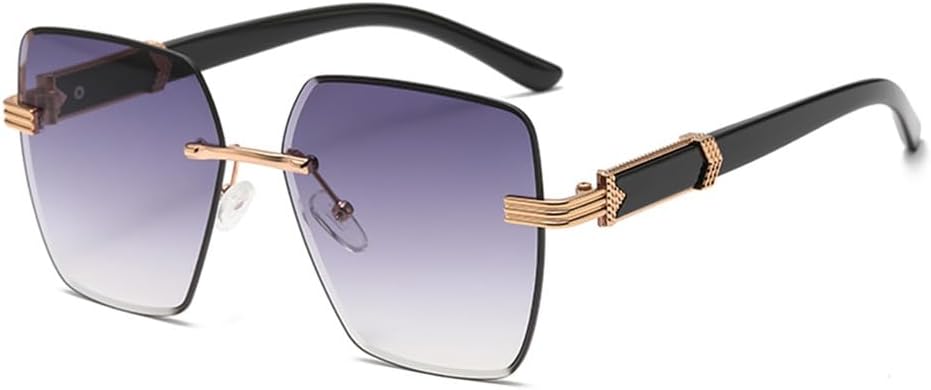 

Солнцезащитные очки UV400 с градиентной металлической оправой, безрамочные, для женщин и мужчин, для бега и занятий спортом на открытом воздухе generic, Gold Gradient Grey