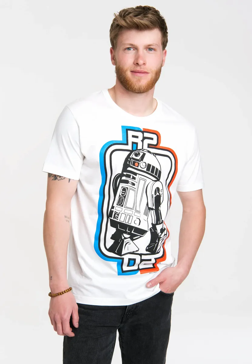 

Футболка Logoshirt "R2D2 - Звездные войны" с эффектным принтом, белый