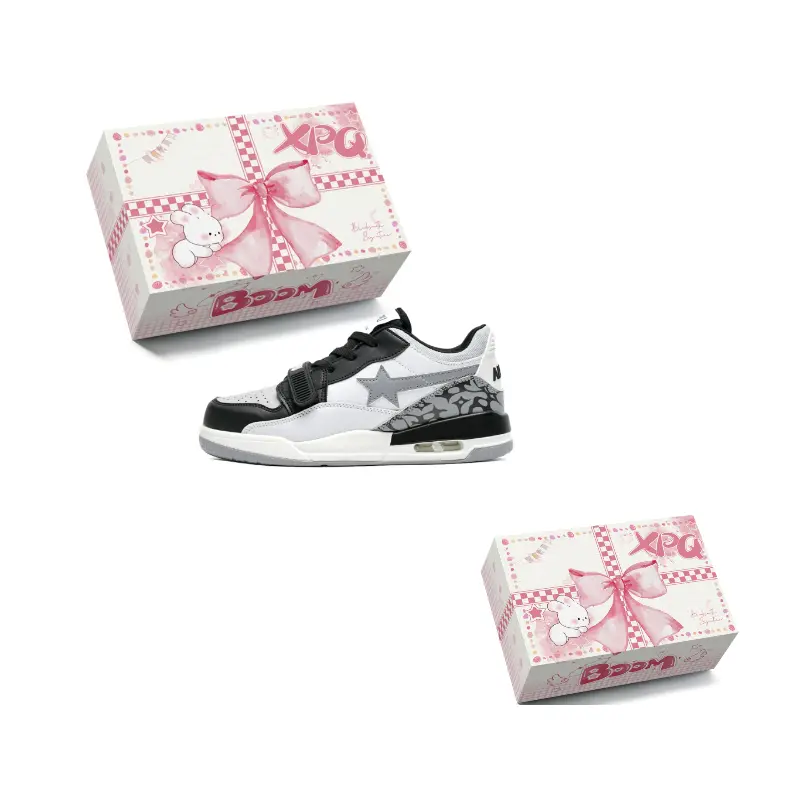 

XPQ Кроссовки для скейтбординга с защитой от истирания низкие унисекс бело-черные, цвет White Black