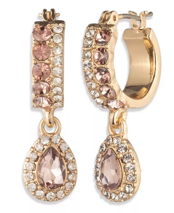 

Серьги-Кольца с проколотыми стеклянными камнями Givenchy, pink