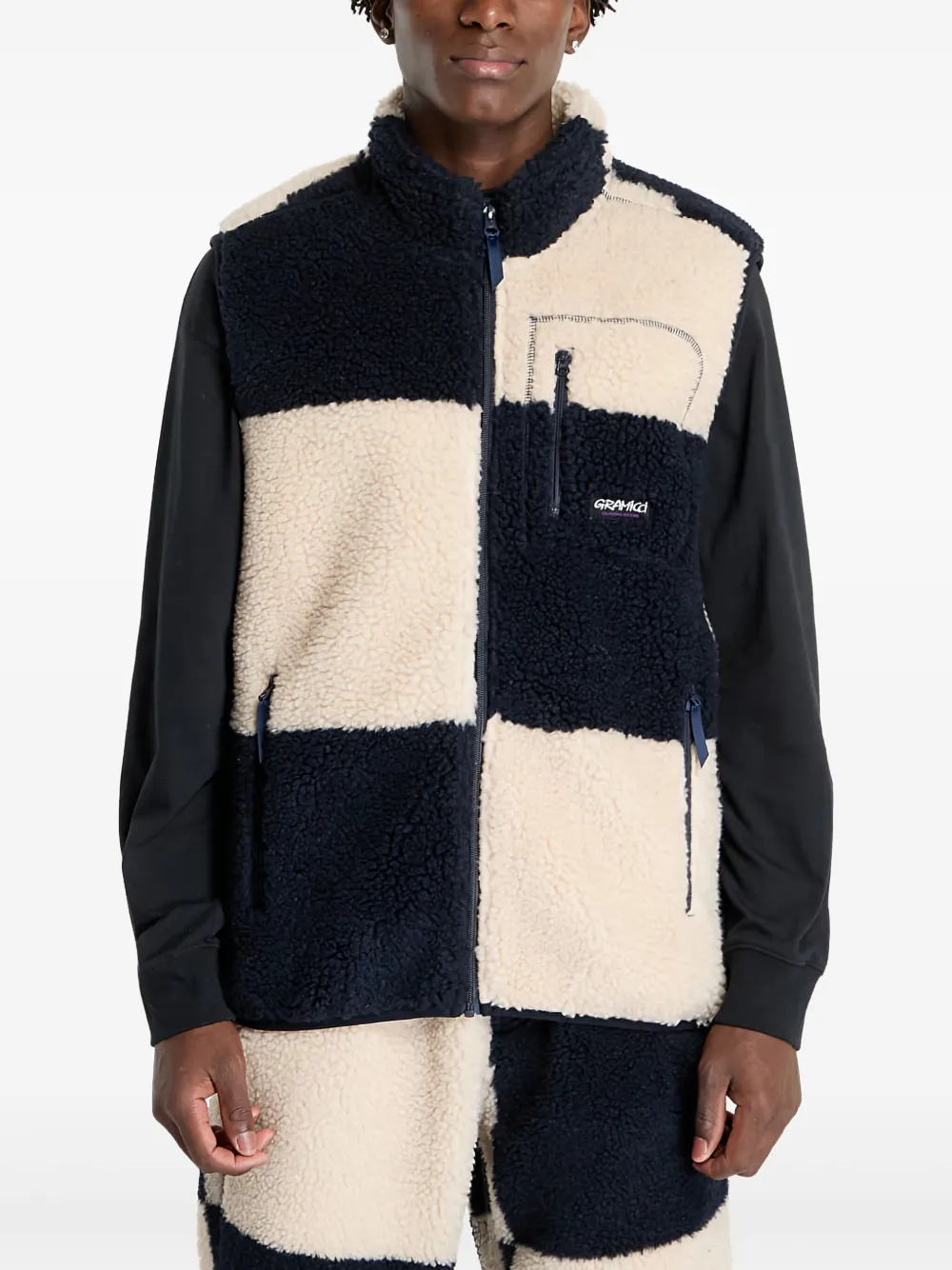 

Флисовый жилет в клетку Gramicci, синий