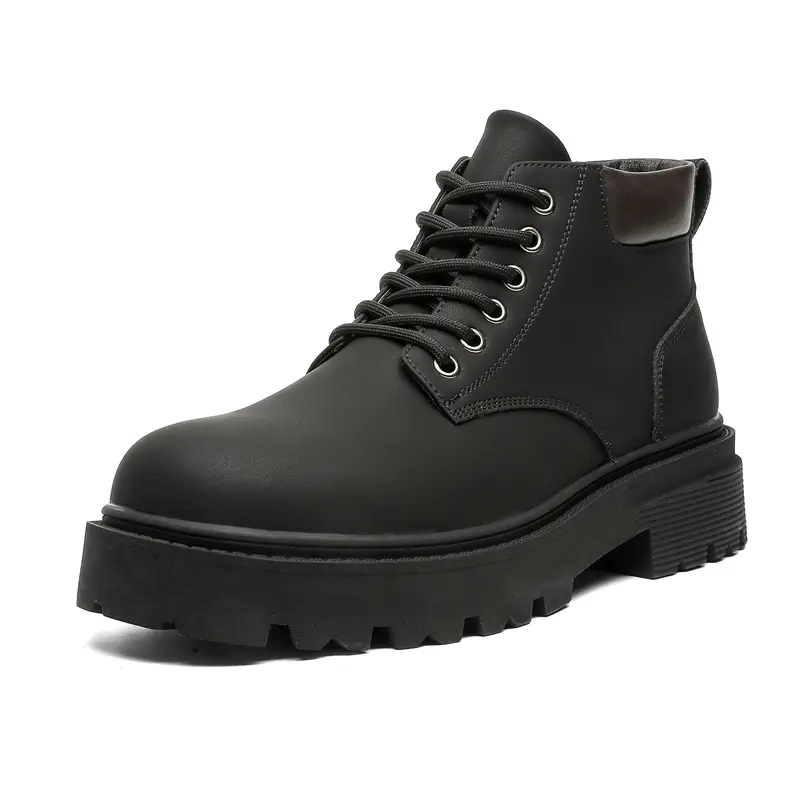 

V ZERO FIVE Короткие ботинки Martin 3,5 см мужские черные на флисовой подкладке, цвет Black Fleece-Lined