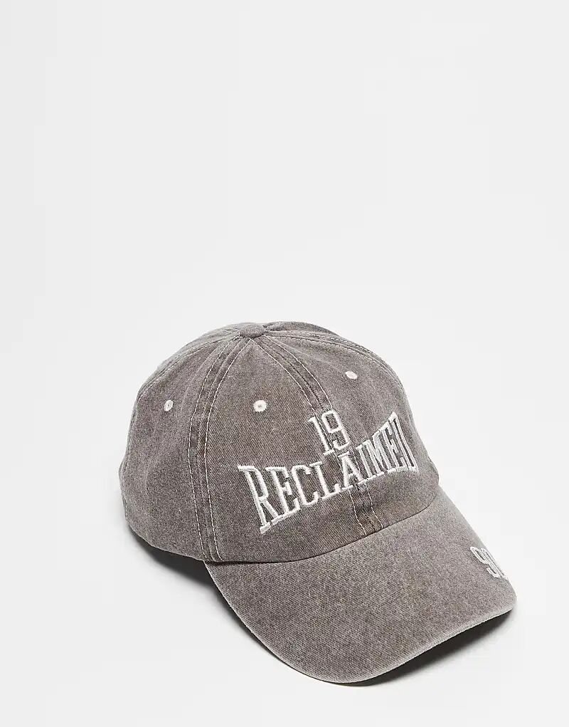 

Кепка унисекс Reclaimed Vintage с фирменной символикой серого цвета