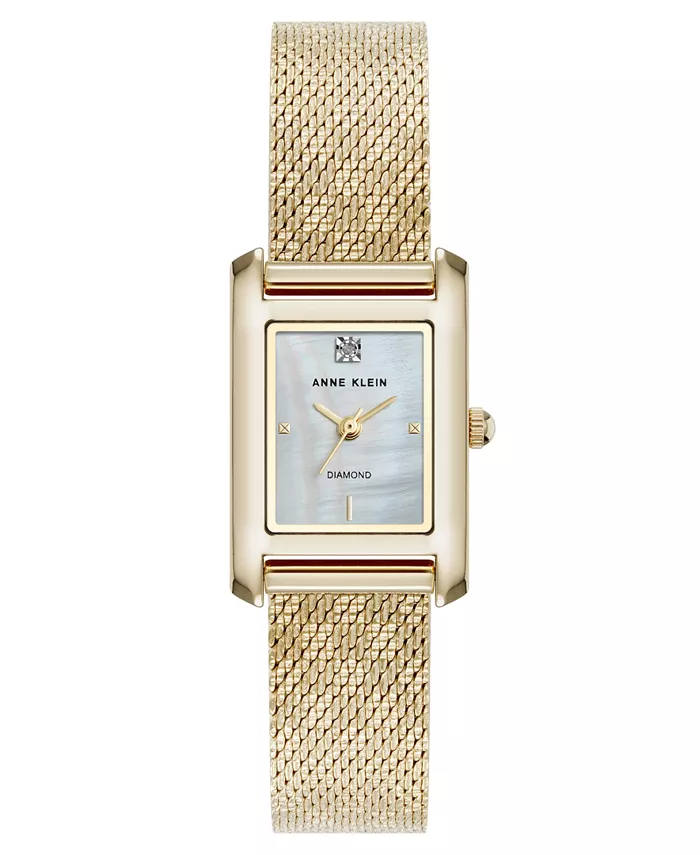 

Женские часы Quartz с золотистым корпусом из нержавеющей стали и браслетом-цепочкой, 20 мм Anne Klein