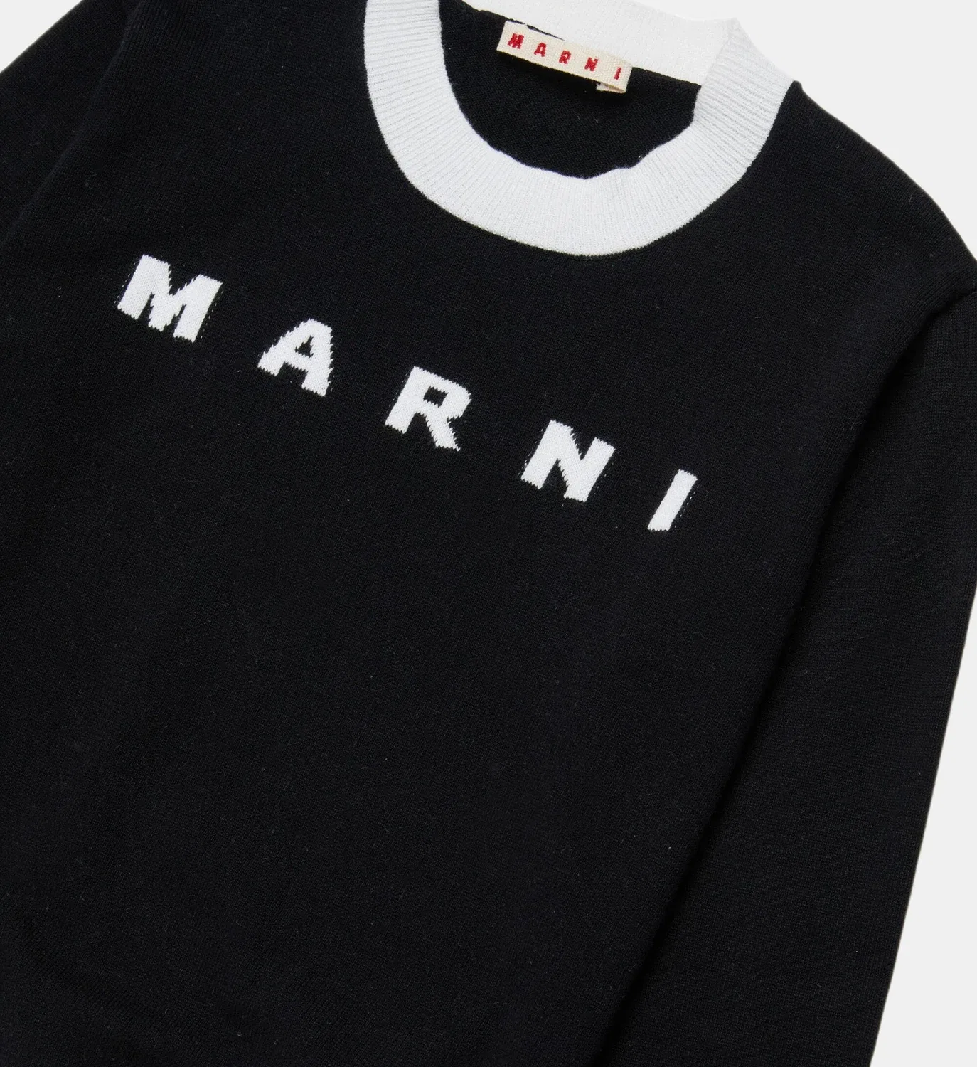 Пуловер с круглым вырезом и логотипом Marni, черный — фото 4