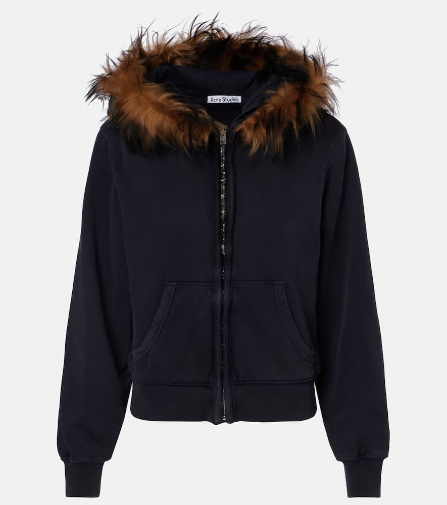 

Худи из хлопкового джерси с отделкой из овчины Acne Studios, Rust Brown