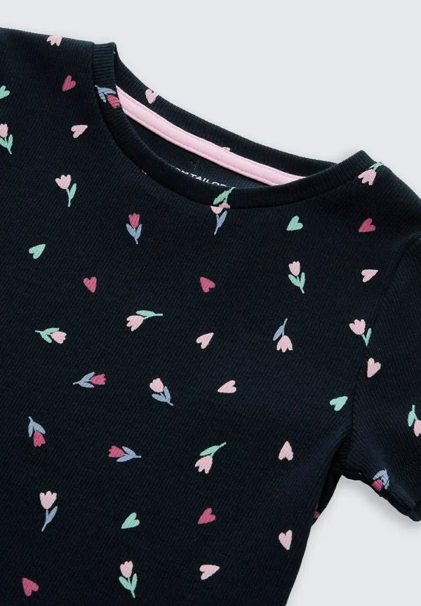 Футболка с принтом mit blumenmuster Tom Tailor, Dark Blue Tulip Print Small — фото 3