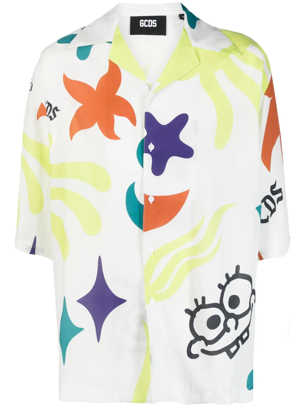 

Рубашка с короткими рукавами и графичным принтом GCDS, белый