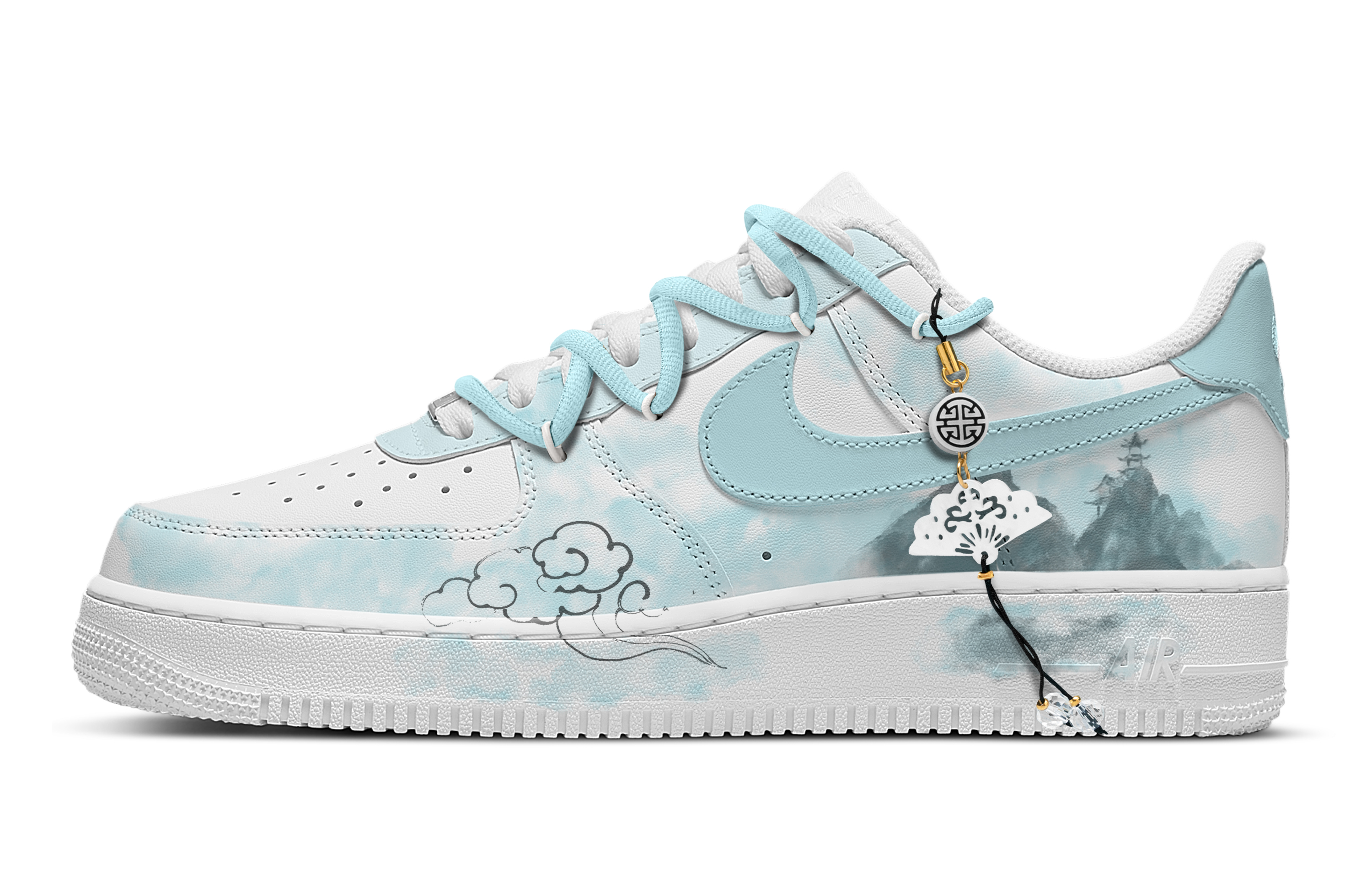 

Nike Низкие износостойкие кроссовки для скейтбординга Air Force 1, мужские, голубые