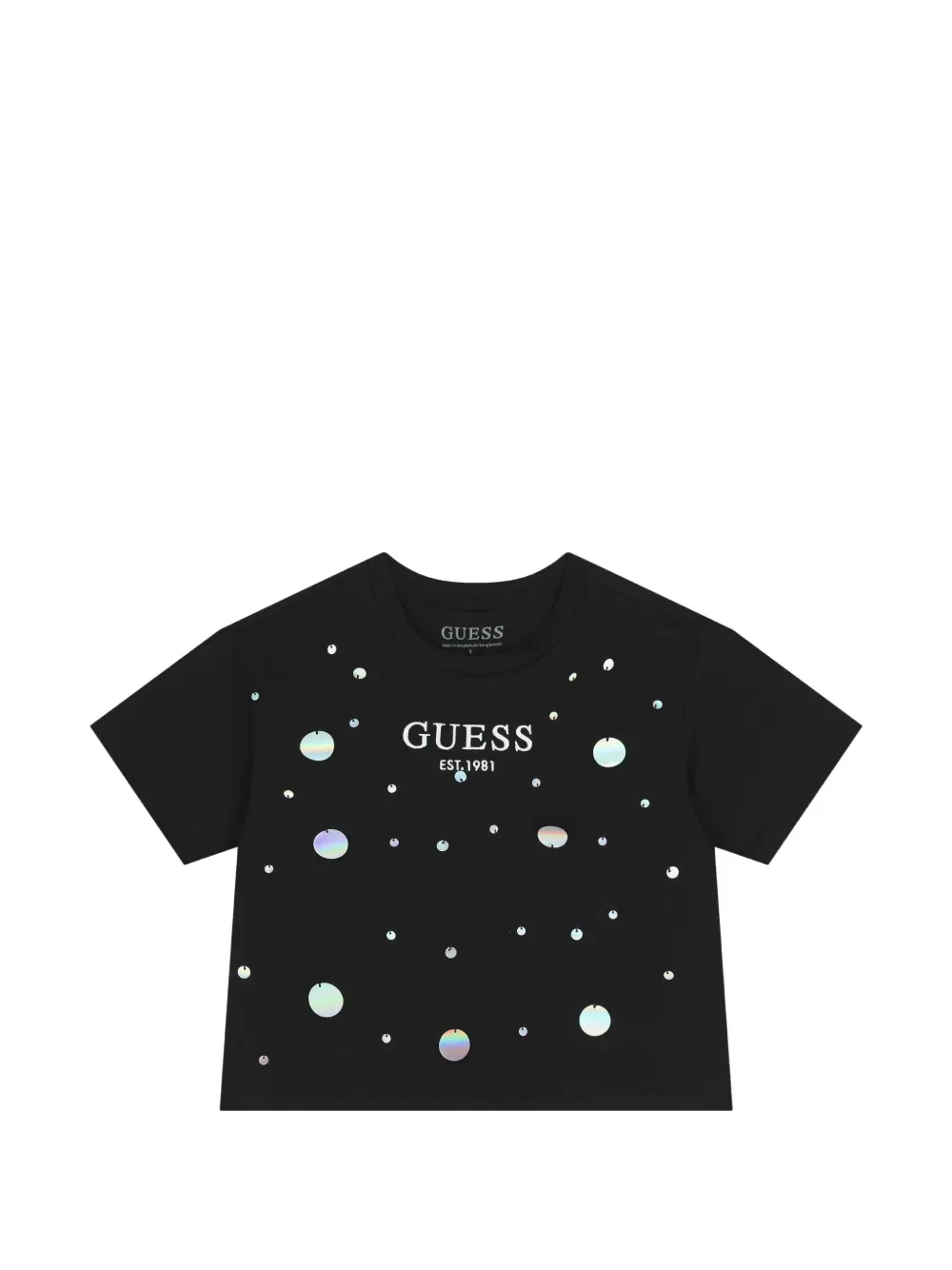 Футболка с короткими рукавами и пайетками Guess Kids, черный