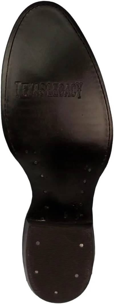 

Мужские черные ковбойские сапоги Texas Legacy с кожаным верхом, принтом под крокодила сзади и круглым носком, черный