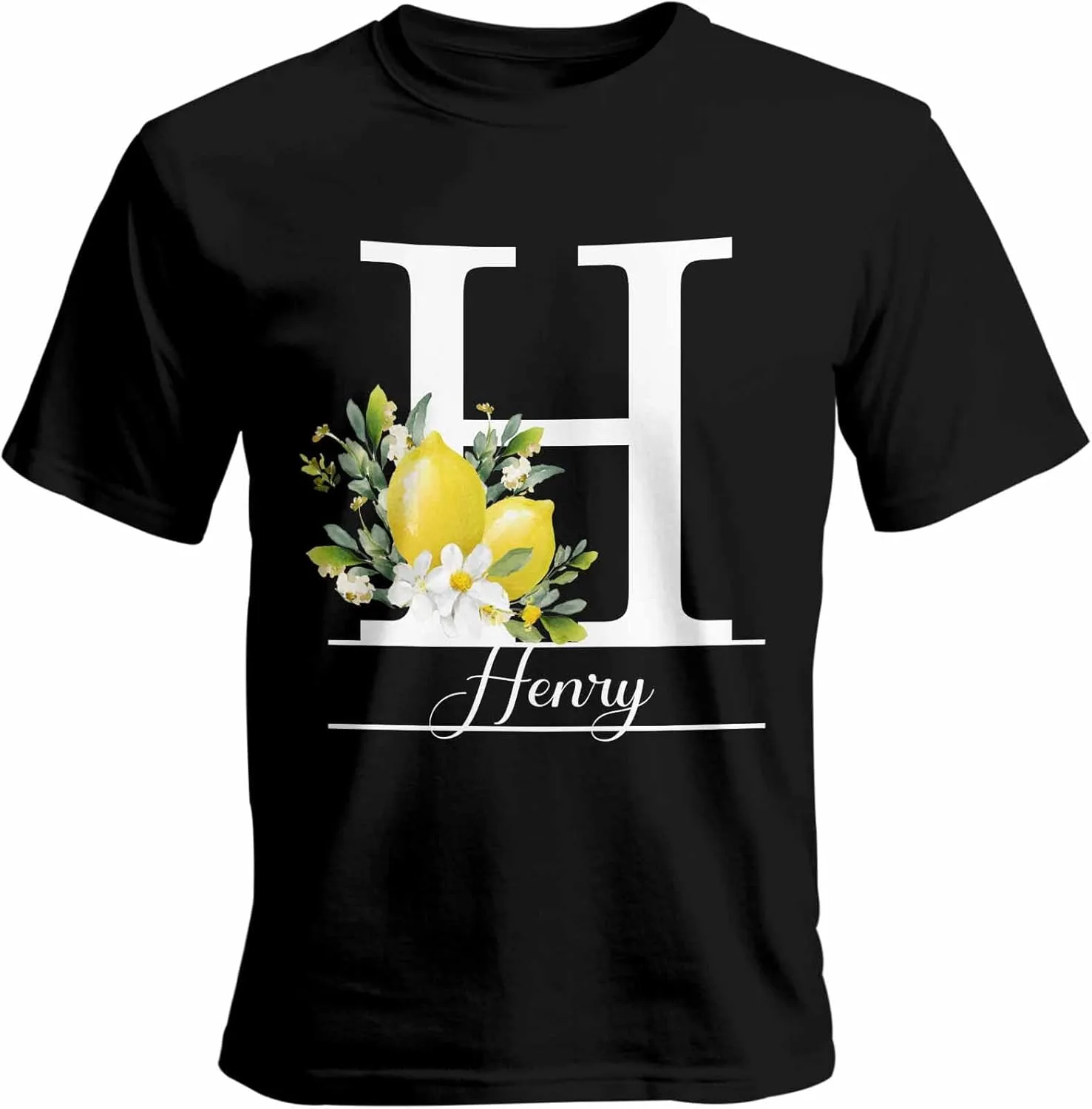 

Футболка с именем или текстом, Lemon H, Unisex, Cotton, Round Neck Vaxbryntel