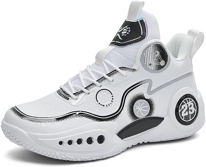 

Баскетбольные кроссовки для мальчика, легкие модные кеды Jevaloo, белый/черный