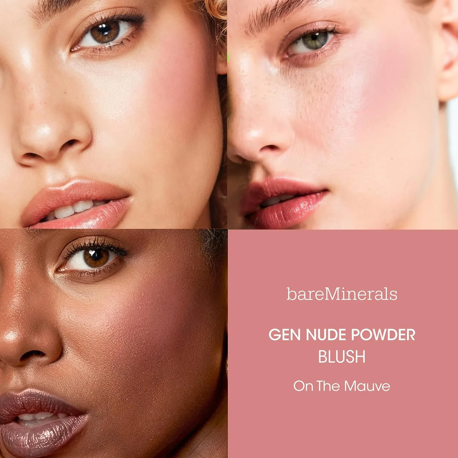 bareMinerals Gen Nude Powder Blush, минеральный прессованный румяна, стойкость на весь день, наращиваемое покрытие, матовое покрытие soft focus, без талька, веган 5.95 г (1 шт.), On the Mauve — фото 2