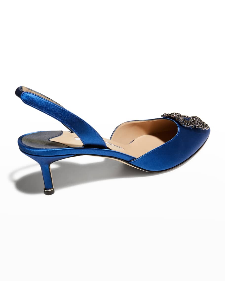 Туфли-лодочки Hangisi с ремешком на пятке и пряжкой с кристаллами Manolo Blahnik — фото 3