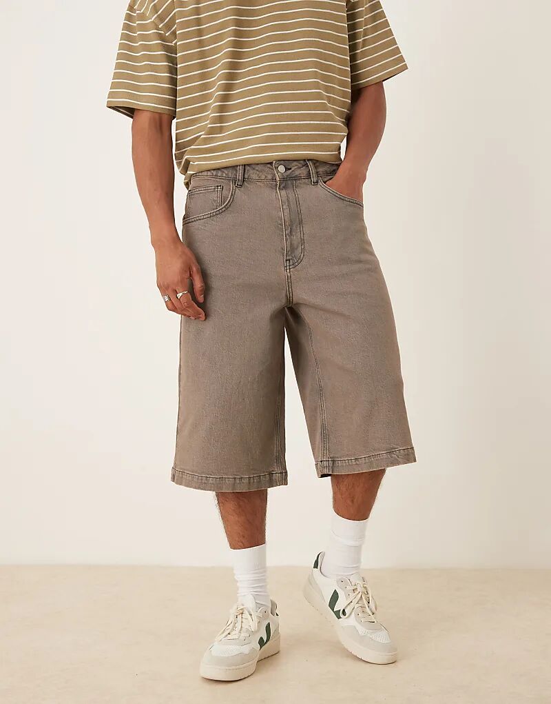 

Удлиненные джинсовые шорты ASOS DESIGN серого цвета