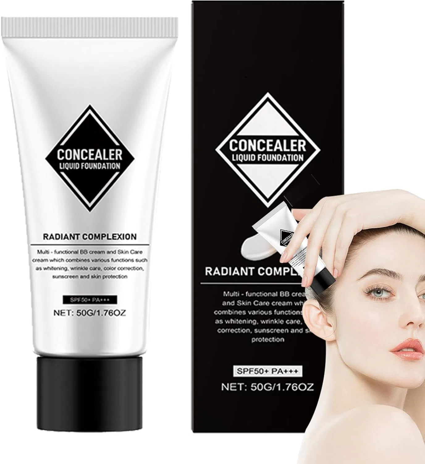 Консилер-основа Full Coverage Concealer Foundation, тон-корректор, 50 г, белый