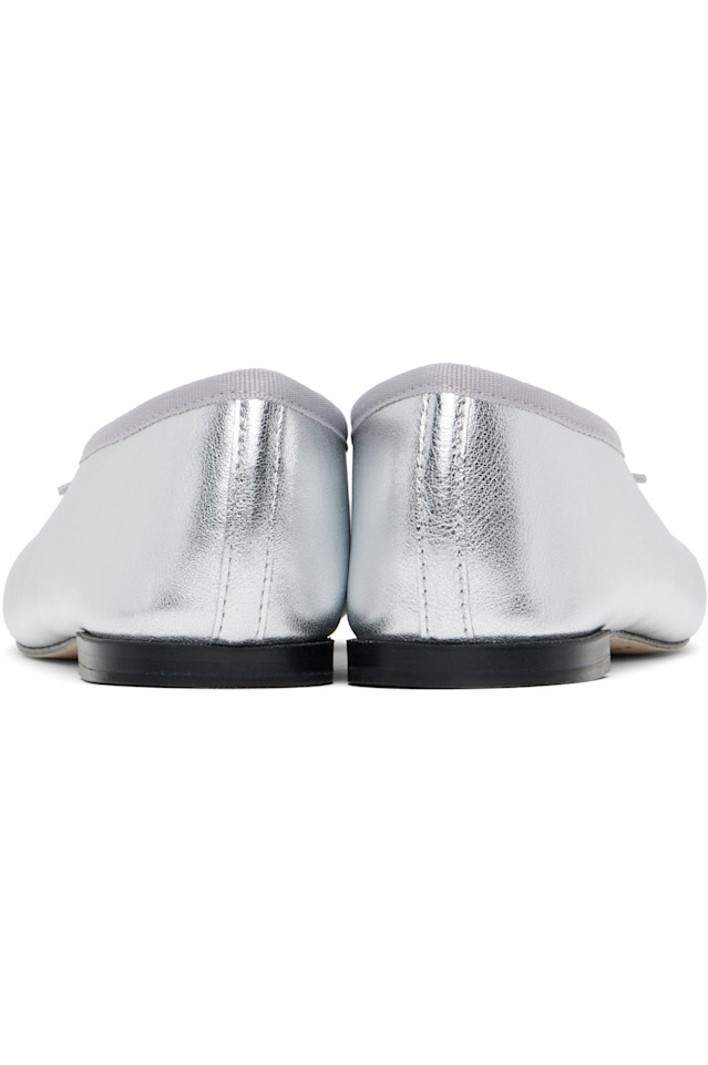 Балетки Repetto edition lilouh из мягкой кожи наппа Marine Serre, серебряный — фото 2