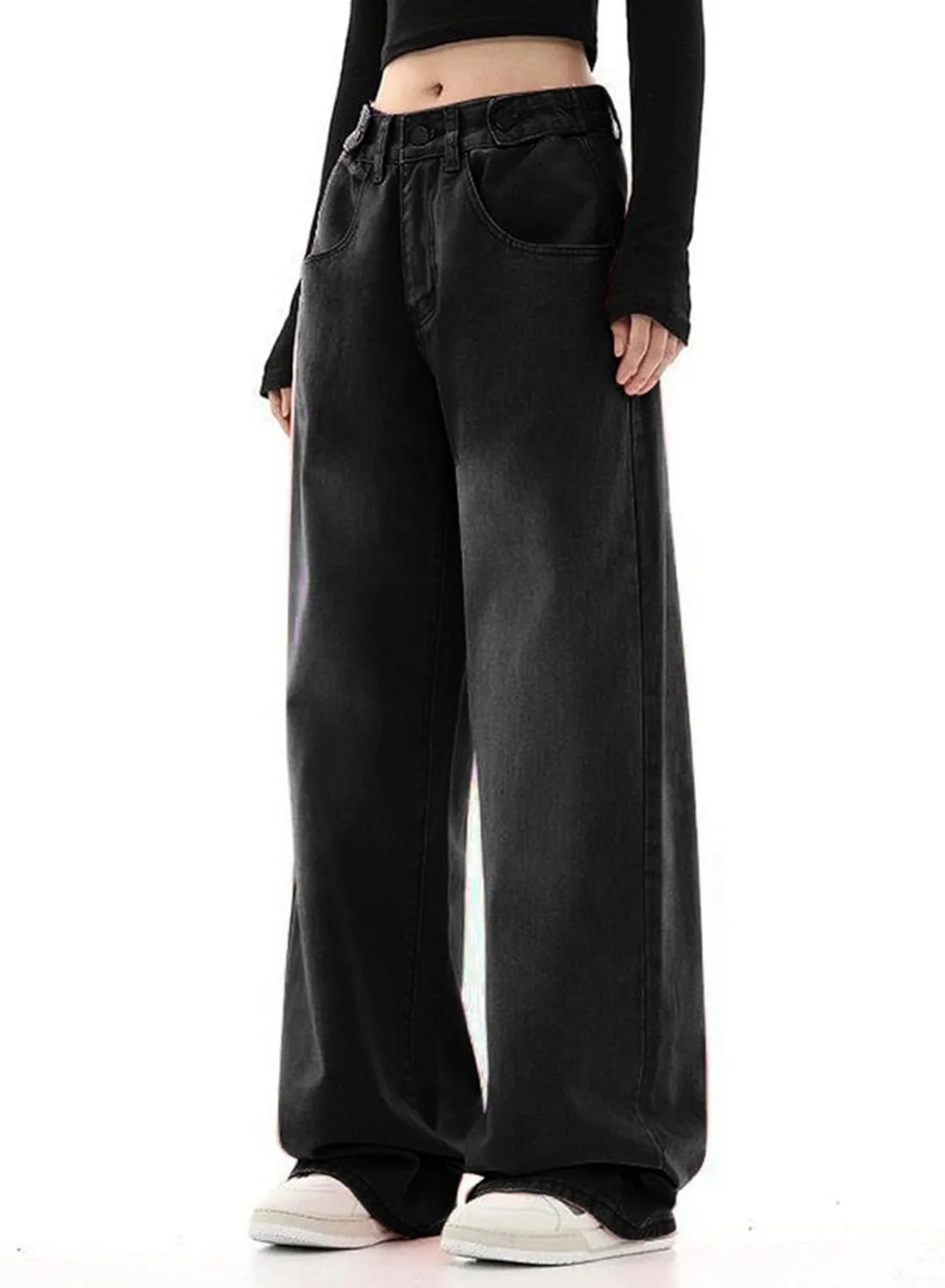Джинсы Mid Rise для женщин, High Waisted, Wide Leg — фото 3