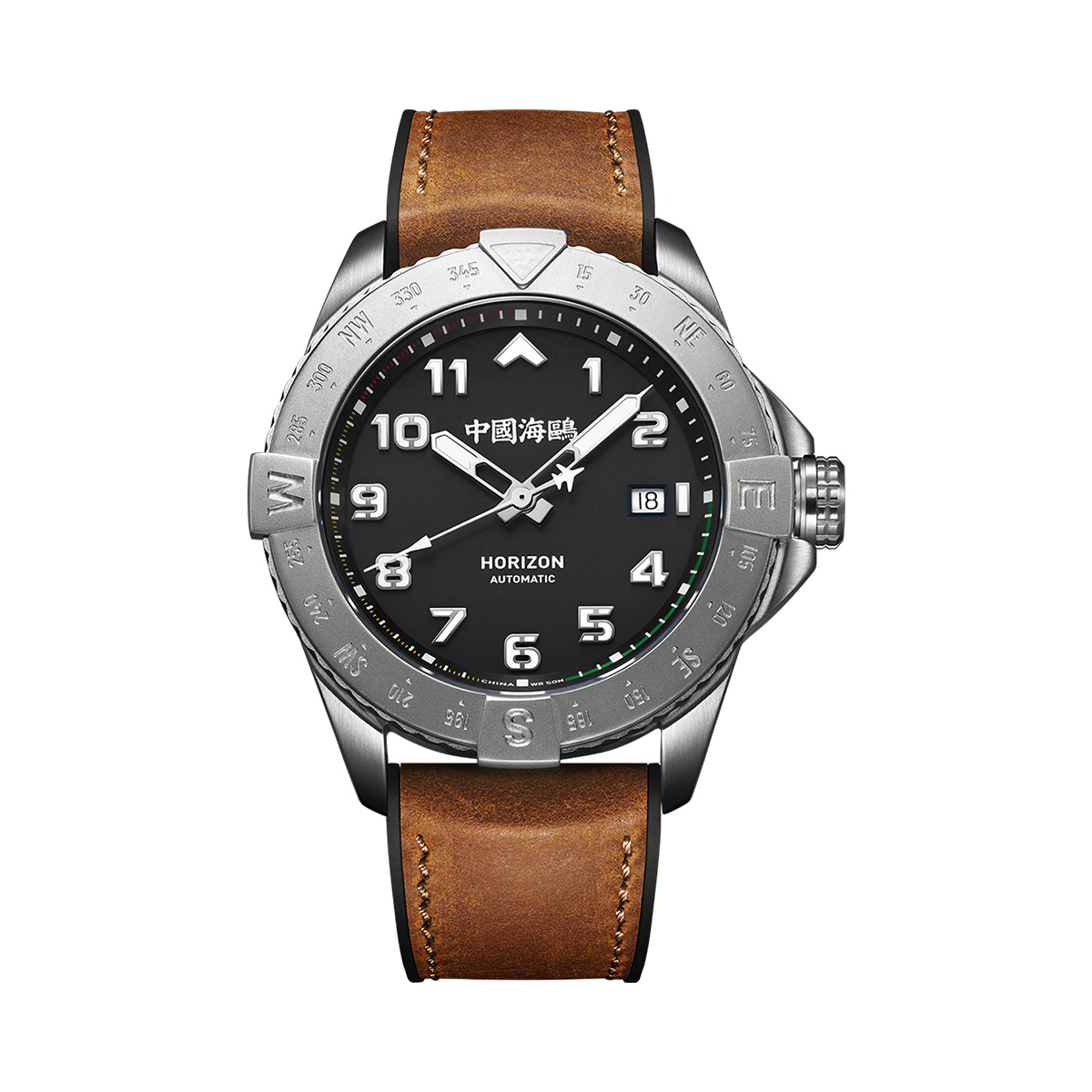 

Sea-Gull Часы Sea Gull PILOT Skyline Collection Automatic Mechanical Movement Silicone Strap Watch Men's Watch Black Dial, Black Dial Brown Strap A03