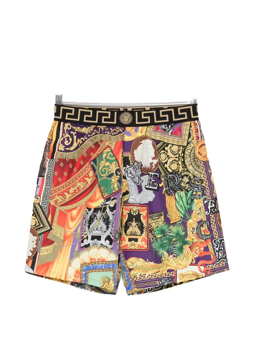 Шорты для купания с барочным принтом VERSACE, желтый