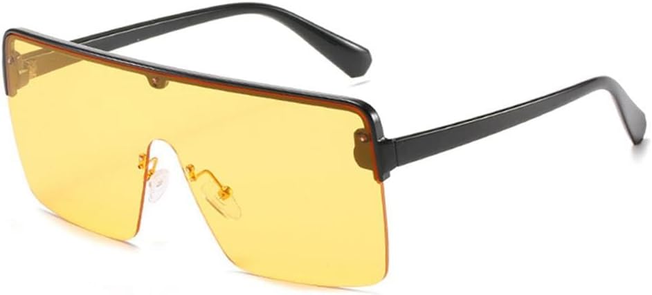 

Солнцезащитные очки для женщин и мужчин в крупной оправе, цельные солнцезащитные очки в полуоправе с градиентными линзами, ретро-очки для вождения, защита от УФ-излучения UV400 KTUCN, Black Yellow